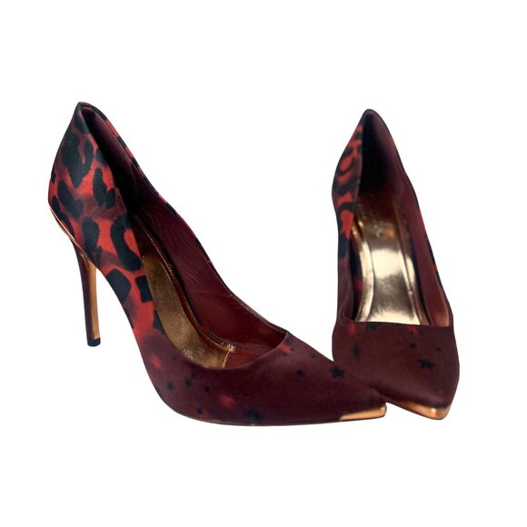 Ted Baker London Iziie Red Satin Pumps Women’s Size 38 – Stiletto Heels - Picture 5 of 8